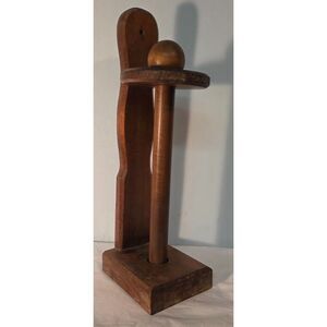 Vintage Wooden Paper Towel Holder Countertop Wood Dispenser Stand